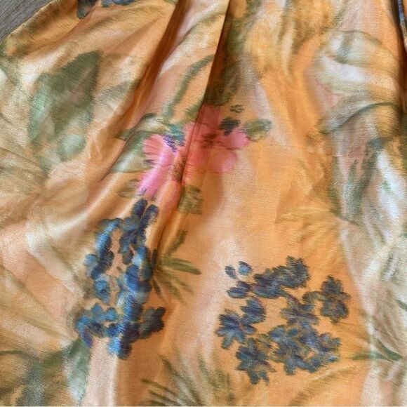 Anthropologie Botanica Dress by James Coviello Orange Watercolor size 2 - Picture 5 of 11